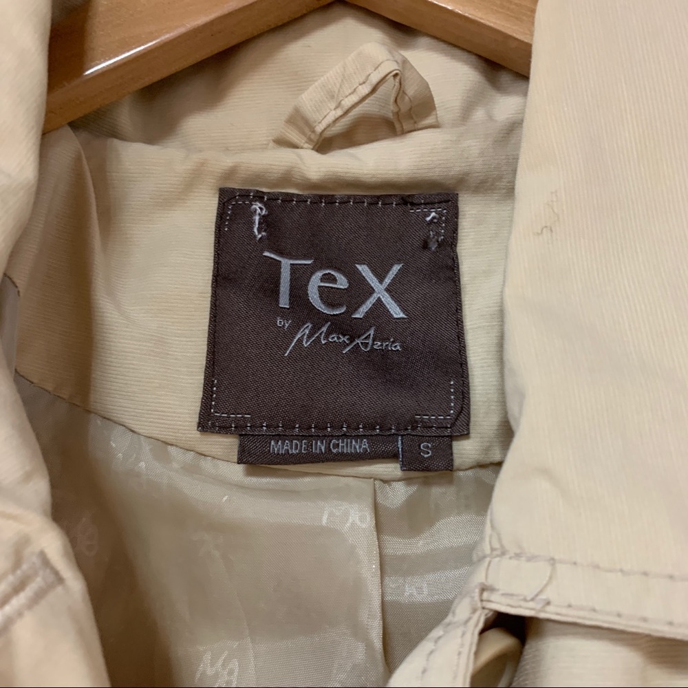 Tex by Maxazria Khaki Tan Belted Trench Coat S - Picture 3 of 7